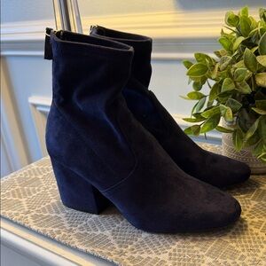 Women's Blue Steve Madden Suede Block Heel Ankle Boots